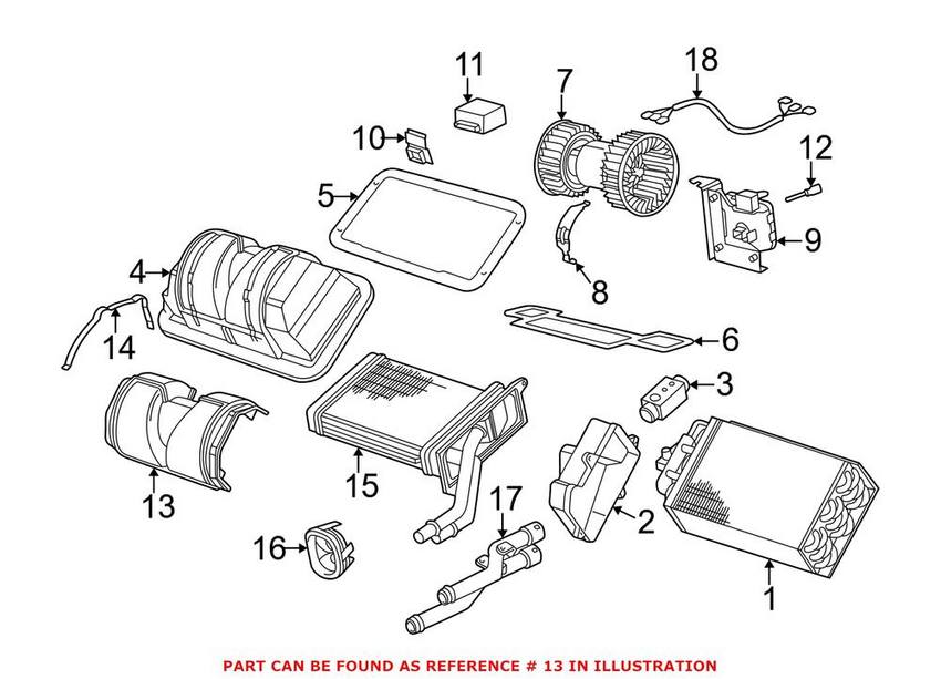 BMW Blower Motor Housing 64111370934